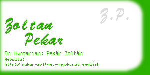 zoltan pekar business card
